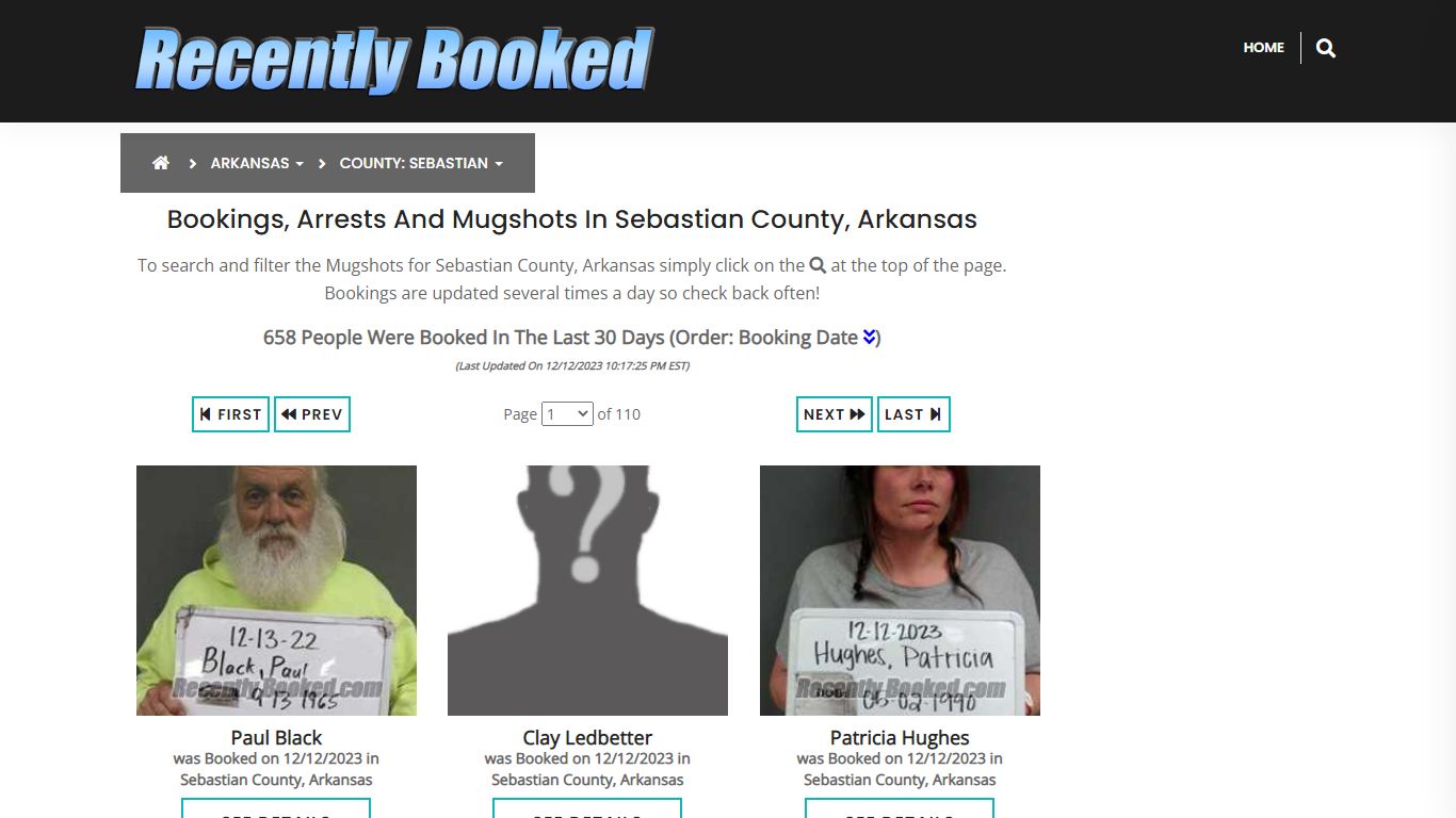 Bookings, Arrests and Mugshots in Sebastian County, Arkansas